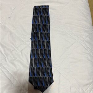 George Black and Blue Geometric Tie